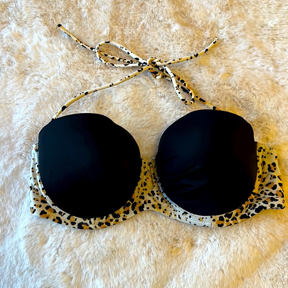 Victoria’s Secret bikini swim top 36C black and leopard